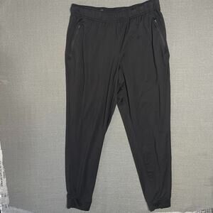 GLACIER Performance Joggers Men's Large Black Athletic Drawstring Stretch Casual